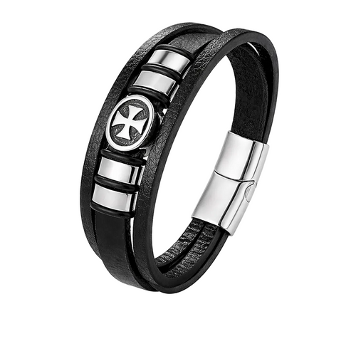 Pulseira Valenth Santz Cross Element em Couro