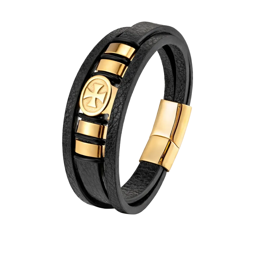 Pulseira Valenth Santz Cross Element em Couro