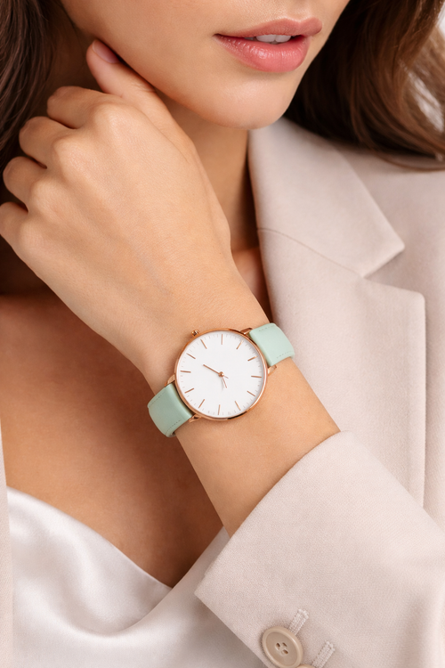 Relógio Valenth Santz Noir Elegance Pulseira em Couro